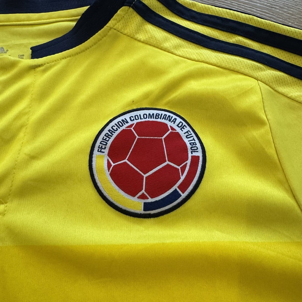 Adidas Columbia Soccer Jersey Mens M Yellow Futbol Home Stadium Shirt - Picture 5 of 10
